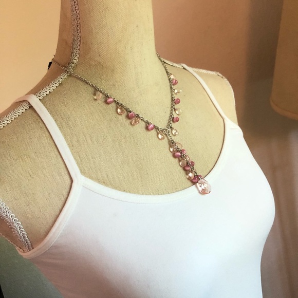 Cookie Lee genuine crystal & cat eye necklace NWT - Picture 2 of 8